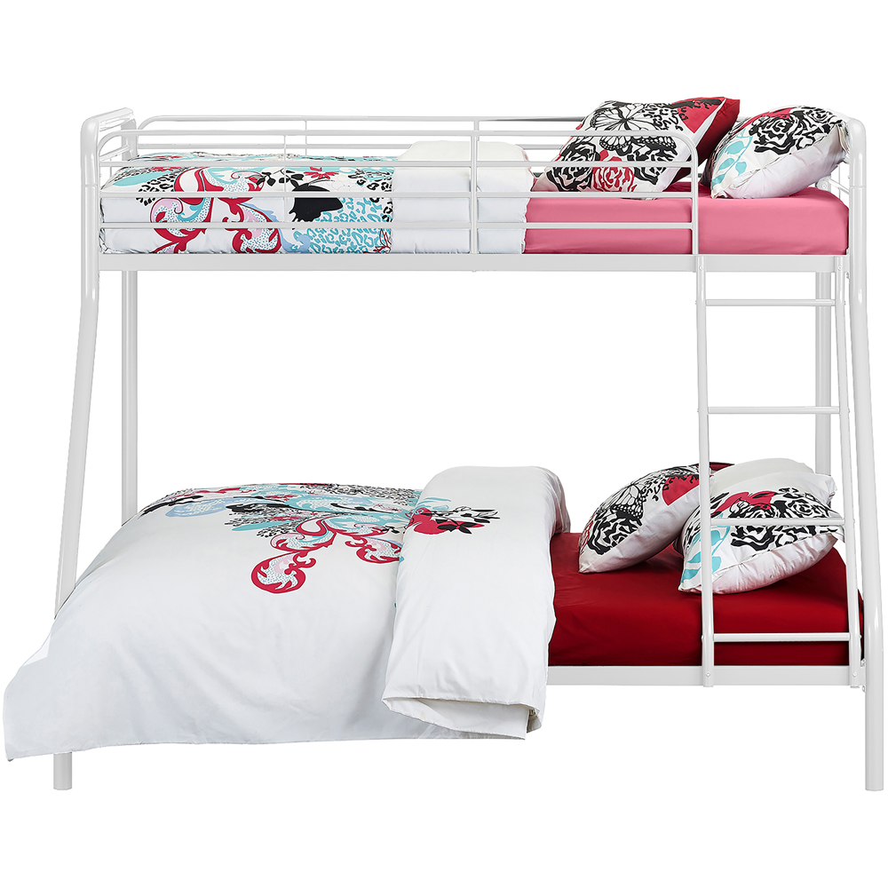 Dorel Single with Double White Metal Bunk Bed Image 3