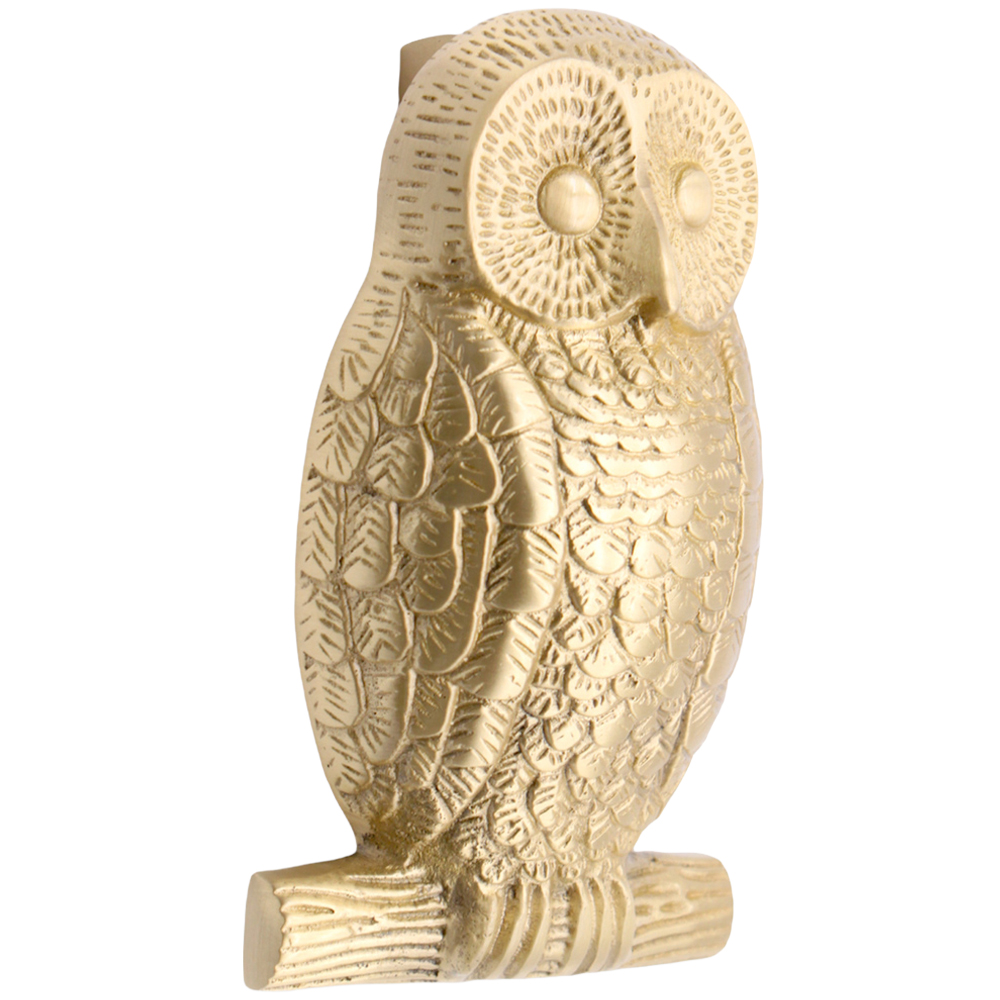 Spira Brass Satin Brass Owl Door Knocker Image 1