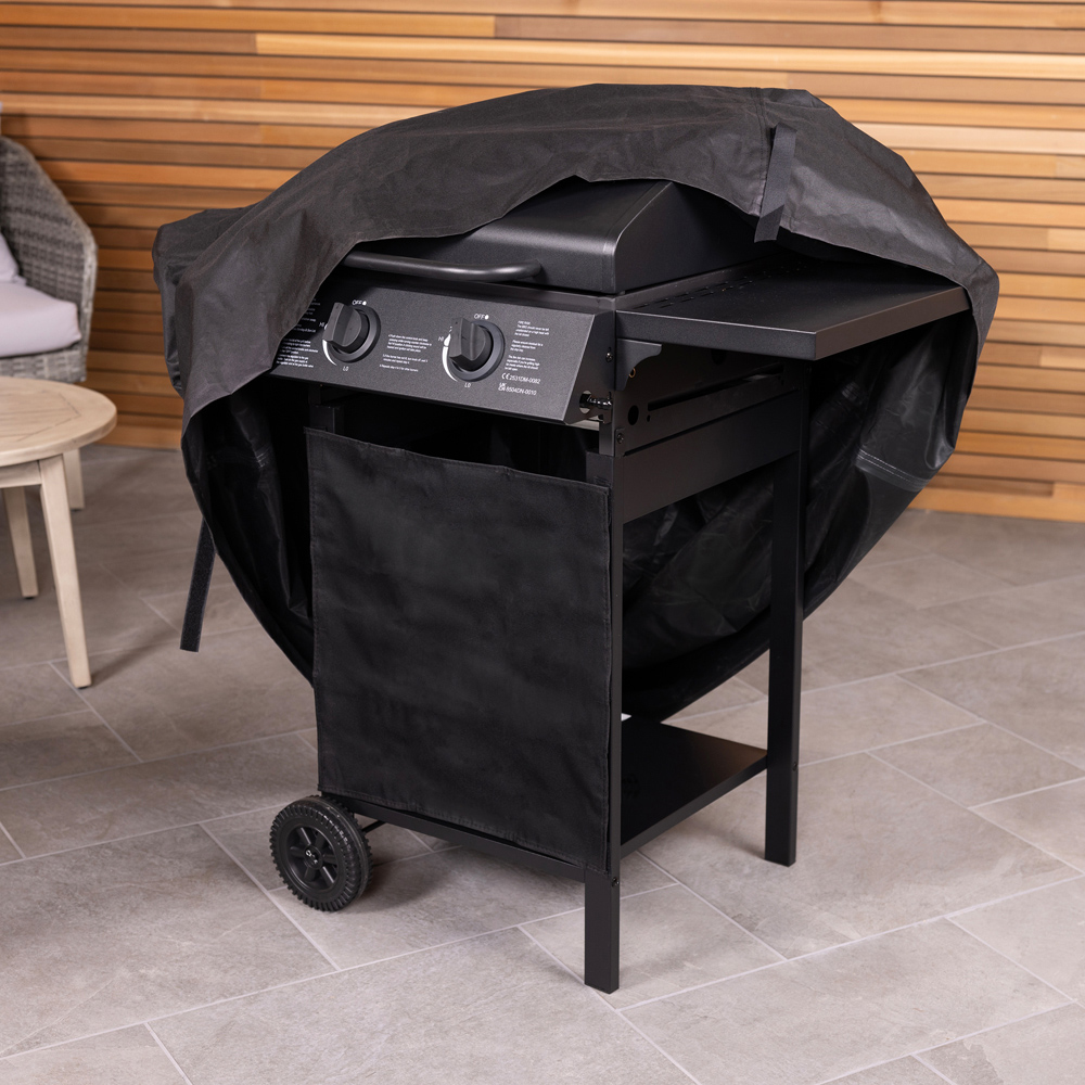 Charles Bentley Waterproof 2 Burner Gas BBQ Cover Black Image 6
