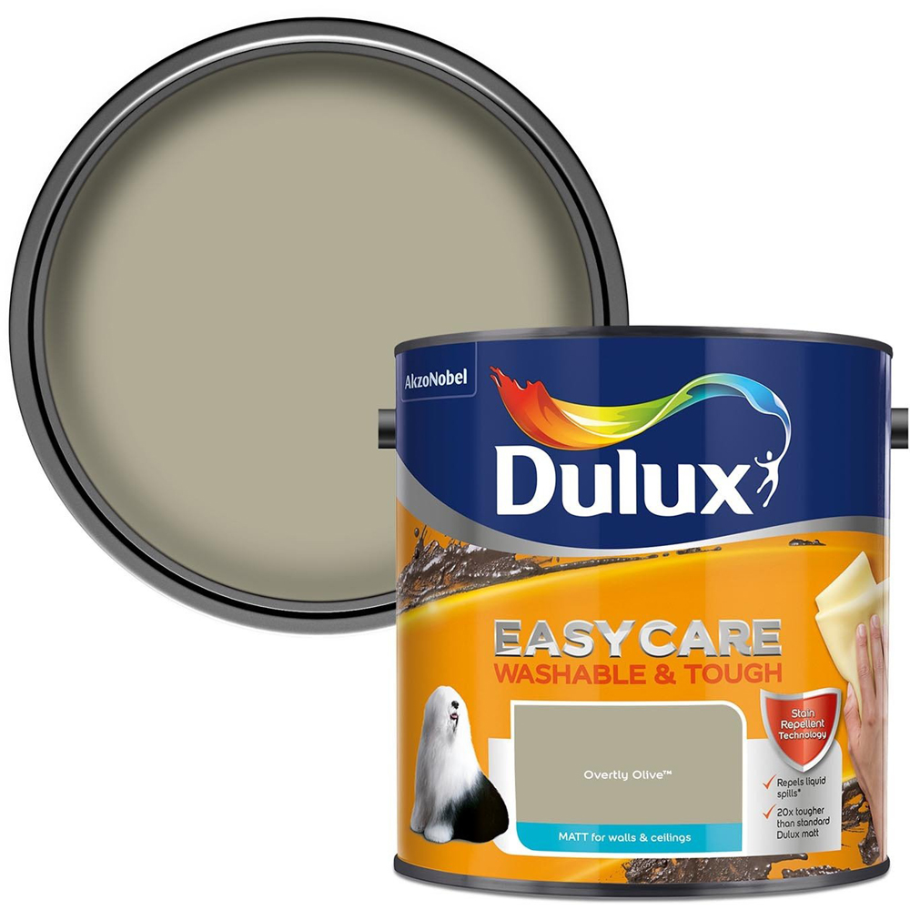 Dulux Easycare Washable & Tough Overtly Olive Matt Emulsion Paint Image 1