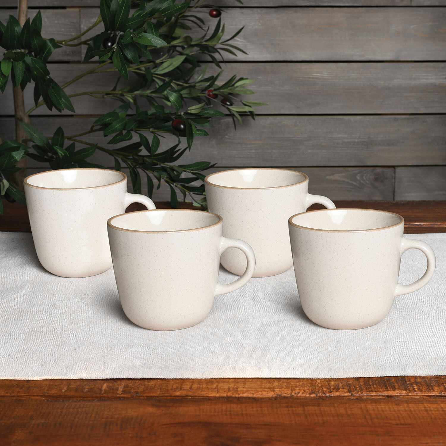 Set of 4 Sesame Speckle Mugs - Oatmeal Image