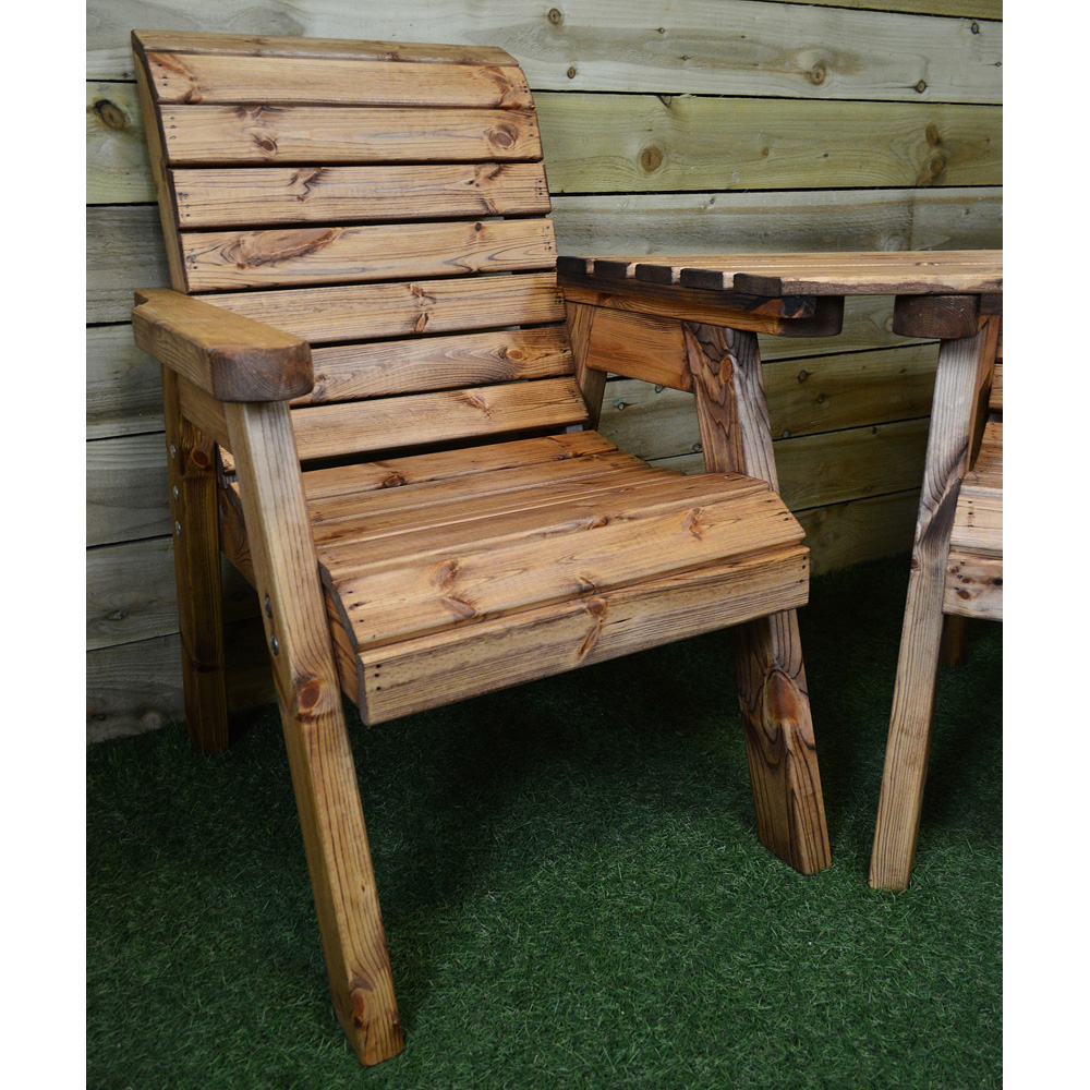 Samuel Alexander 3 Seater Rustic Wooden Garden Furniture Set with ...