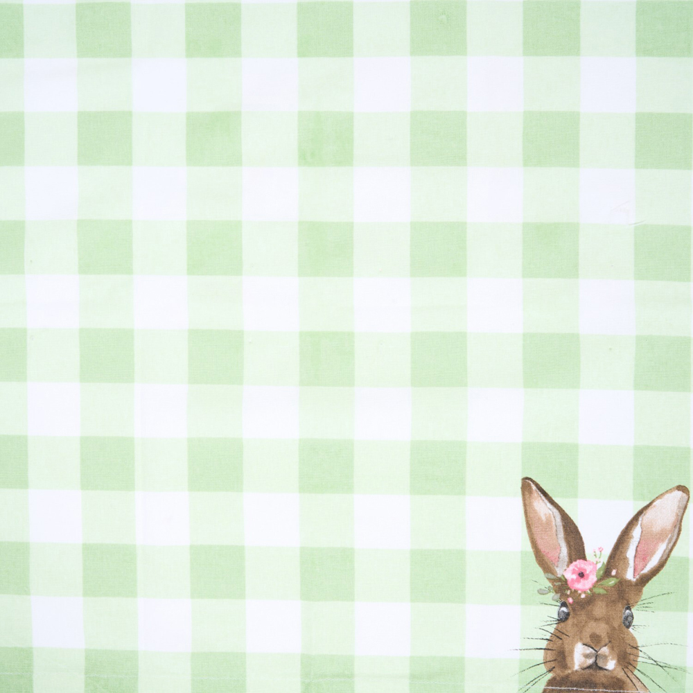 Pack of 4 Gingham Bunny Napkins Green Image 4