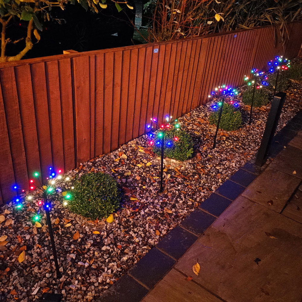 Samuel Alexander Sparkler Multicolour LED Path Light with Timer 63cm 5 Pack Image 1