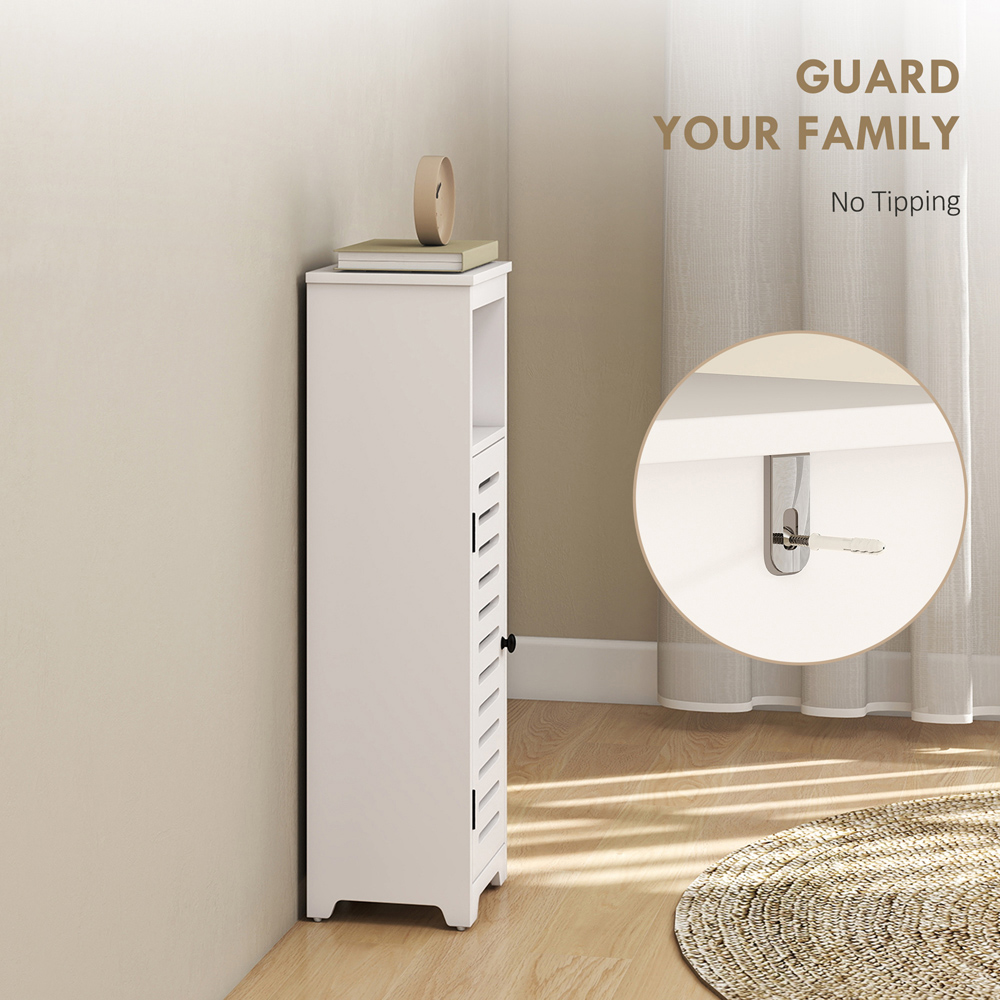 Portland Single Door Single Shelf White Bathroom Cabinet Image 8