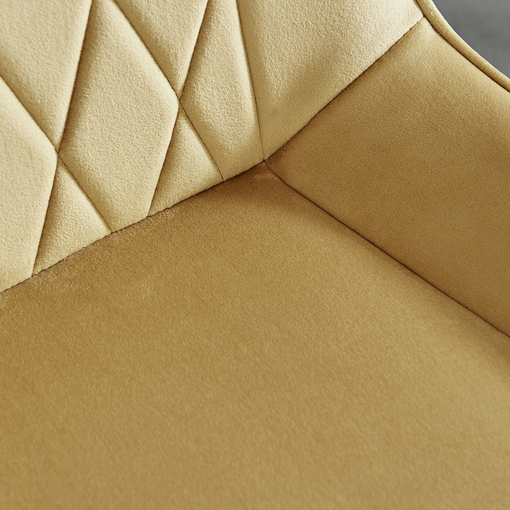 Furniturebox Copeland Cesano Marble Effect 6 Seater Dining Set White Mustard and Black Image 7