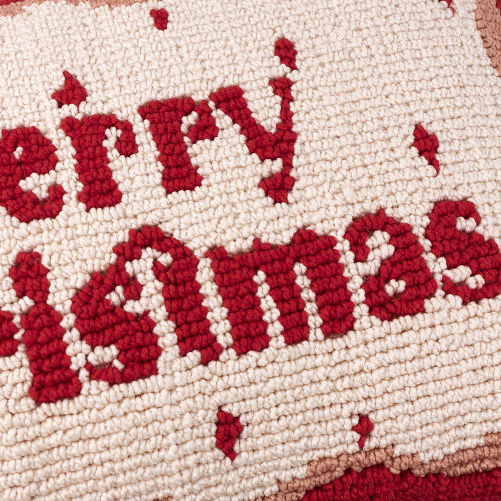 Furn Candy Merry Christmas Tufted Red and White Cushion 30 x 50cm Image 5