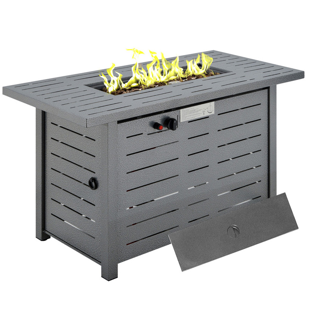 Outsunny Metal Gas Fire Pit Table with 50000 BTU Stainless Steel Burner Image 1