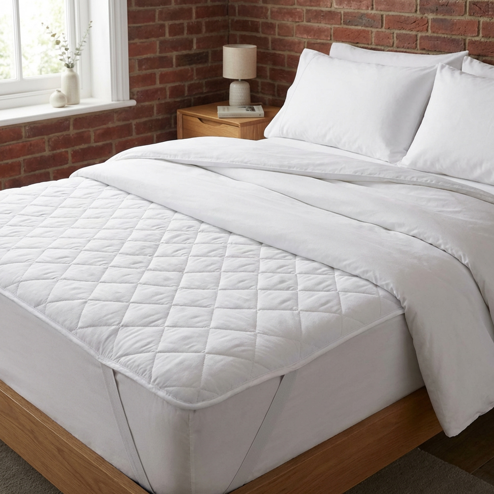 My Home Quilted Mattress Topper  - White / King Image 4