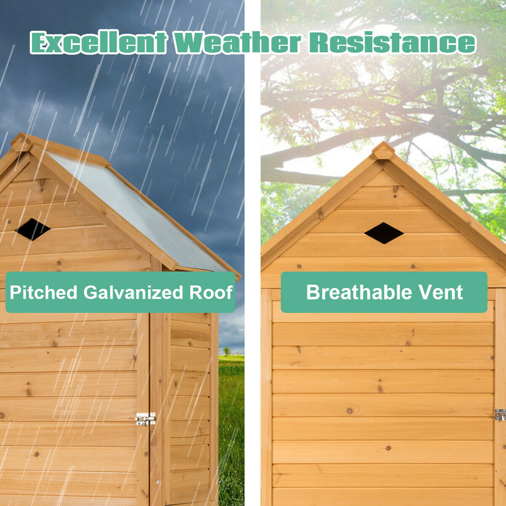 Costway 5.8 x 2.6ft Wooden Lockable Garden Shed Image 5