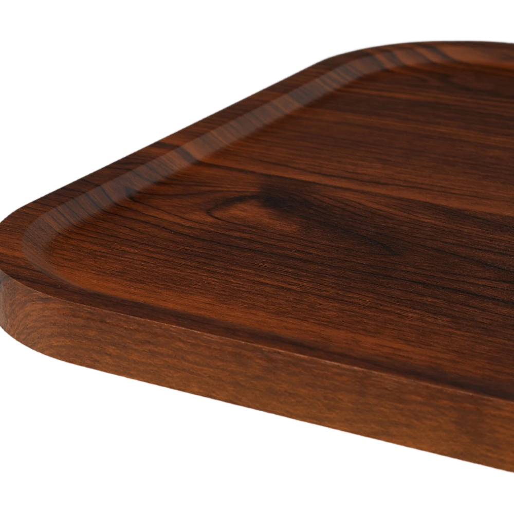 Living and Home Walnut and Black Height Adjustable Side Table Image 5
