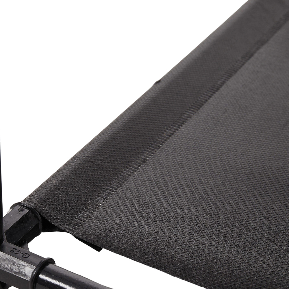 H&O Direct 10 Shelf Black Metal and Fabric Slim Shoe Rack Image 4