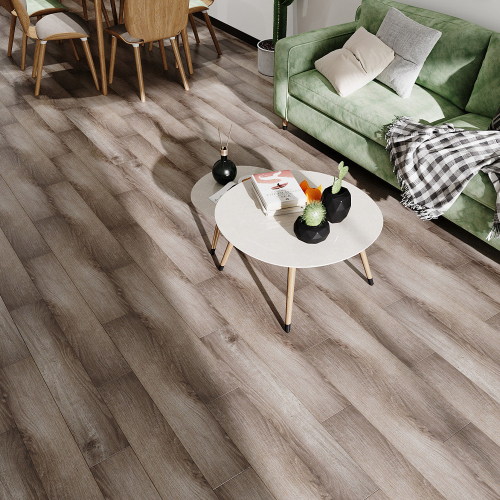 Living and Home Brown Rectangle PVC Flooring Self Adhesive 36 Pack Image 1