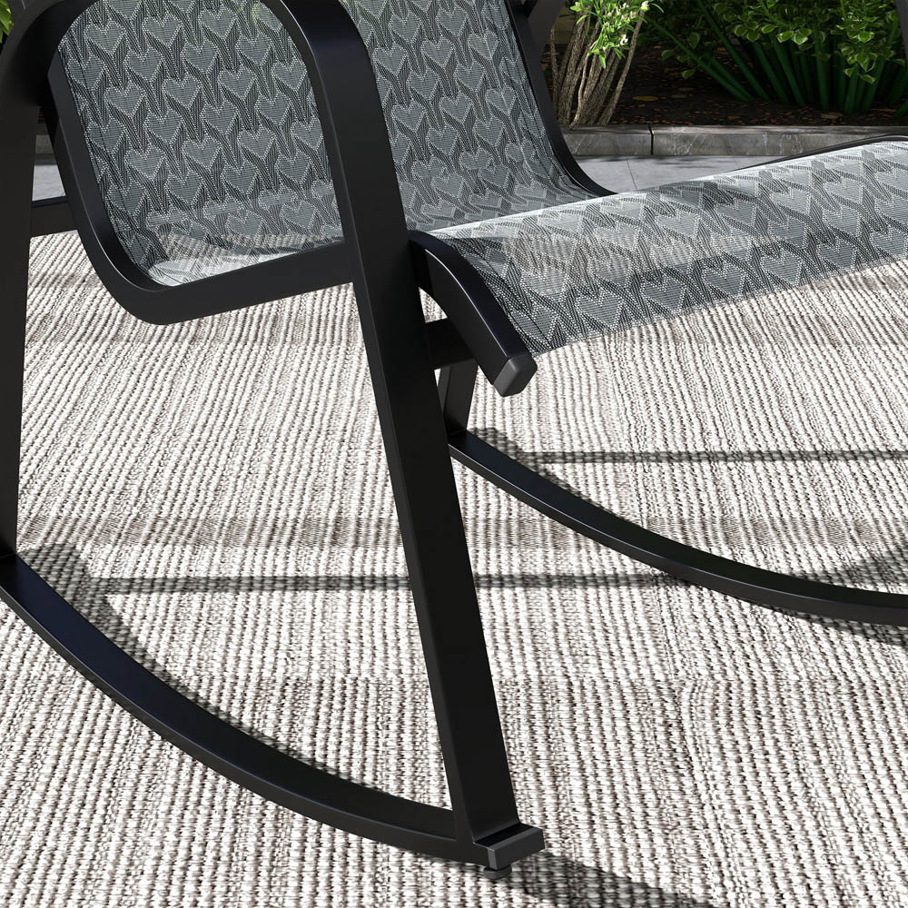 Outsunny 2 Seater Mixed Grey Rocking Bistro Set Image 3