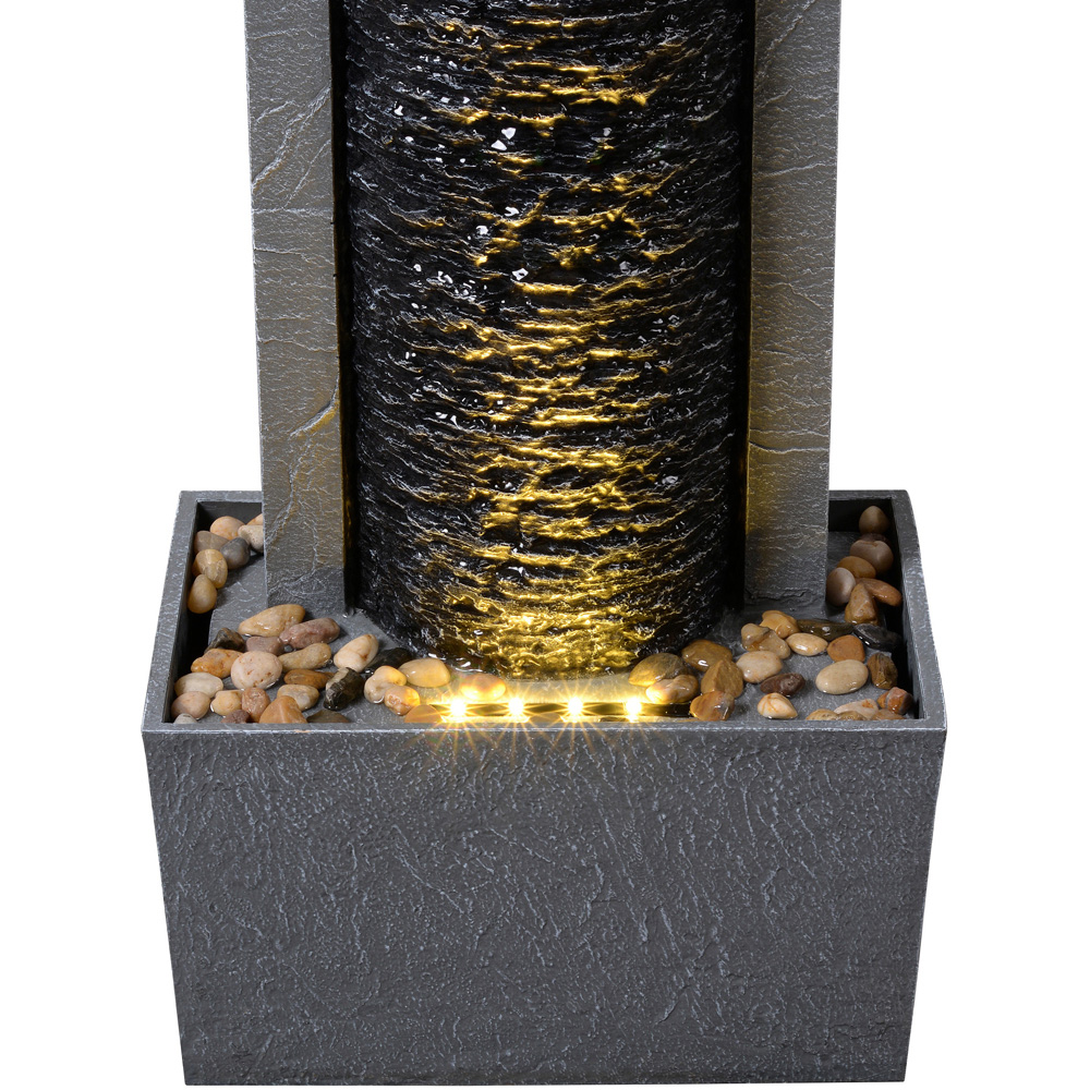 Teamson Home Dark Gray Framed Column Water Outdoor Fountain 32 inch Image 4