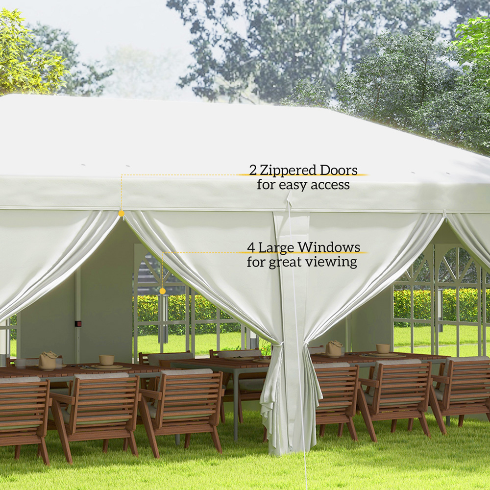 Outsunny 3 x 6m Silver Pop Up Gazebo with Sides Image 7