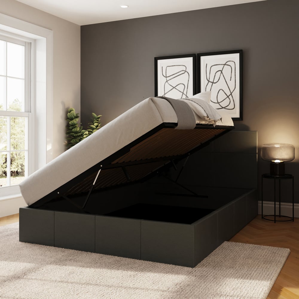 GFW Double Grey Side Lift Ottoman Bed Image 8