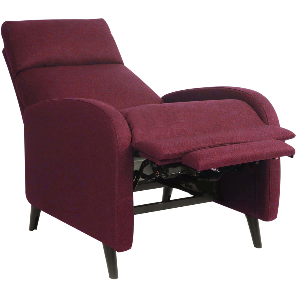 Brooklyn Red Linen Upholstered Manual Recliner Chair Image 3