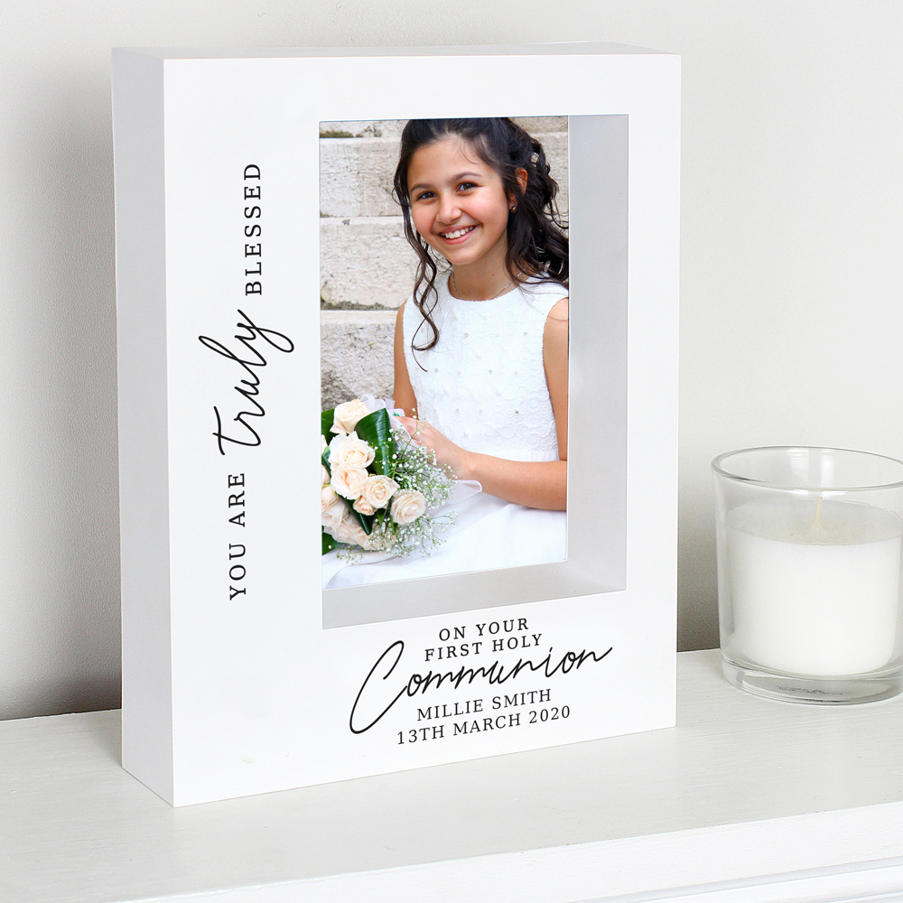 Personalised Memento Personalised Truly Blessed First Holy Communion Box Photo Frame5 x 7 inch Image 3