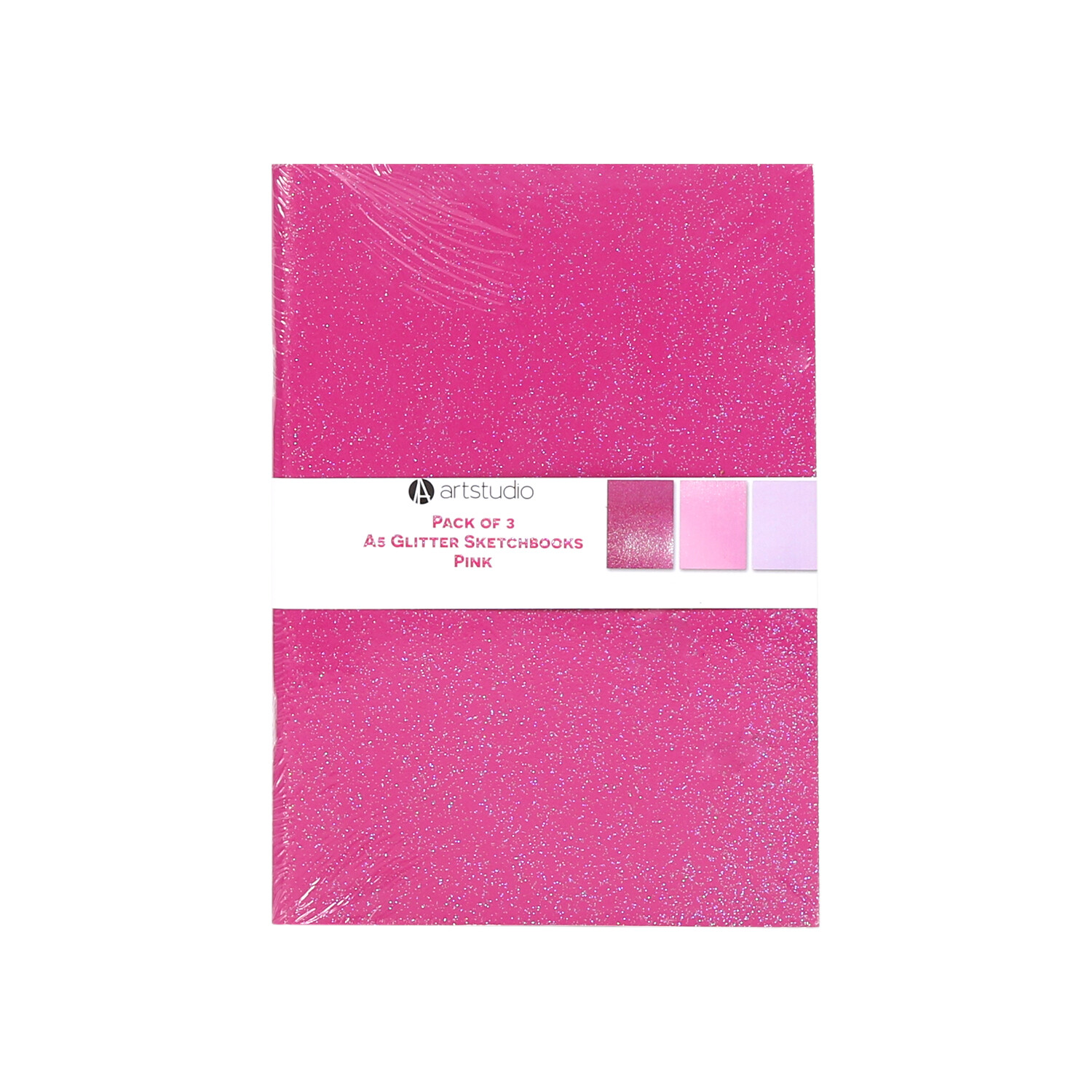 Pack of Three A5 Glitter Sketchbooks - Pink Image