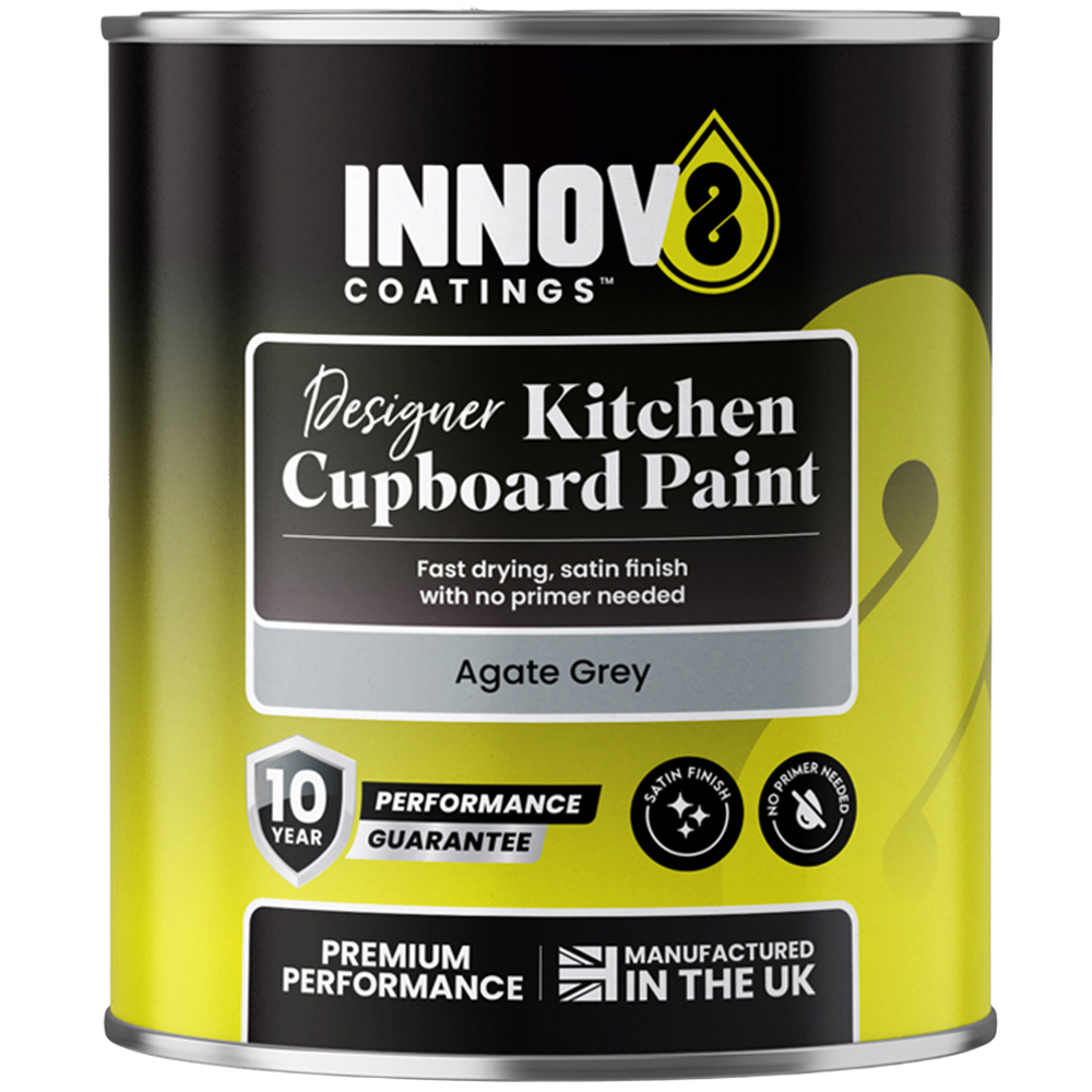 Innov8 Coatings Designer Kitchen Cupboard Paint 750ml Agate Grey Image 2