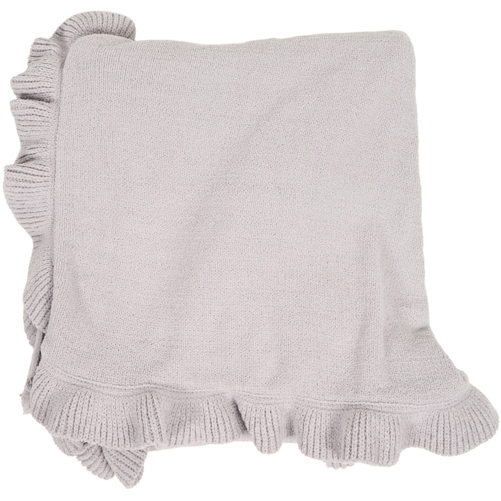 Sadie Ruffle Edge Throw Grey Image 3