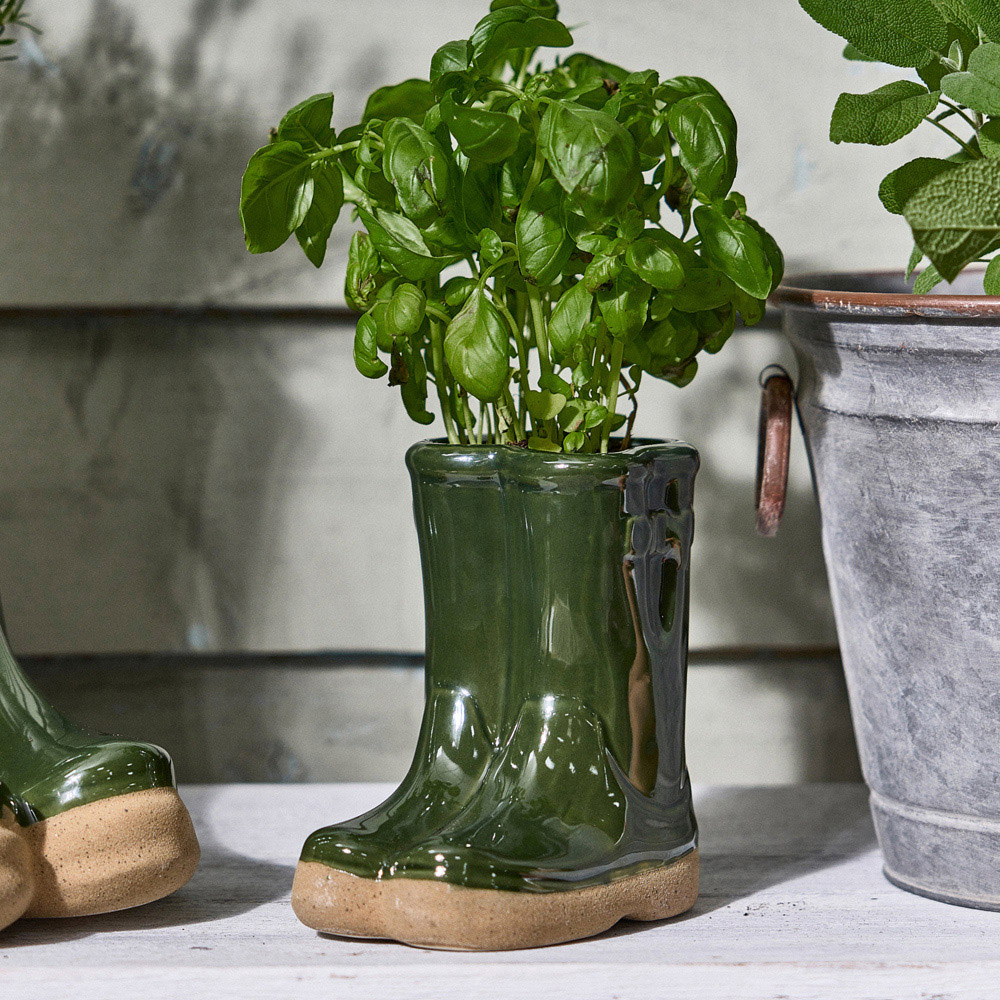 Dibor Dark Green Double Wellington Planter 17cm Image 5