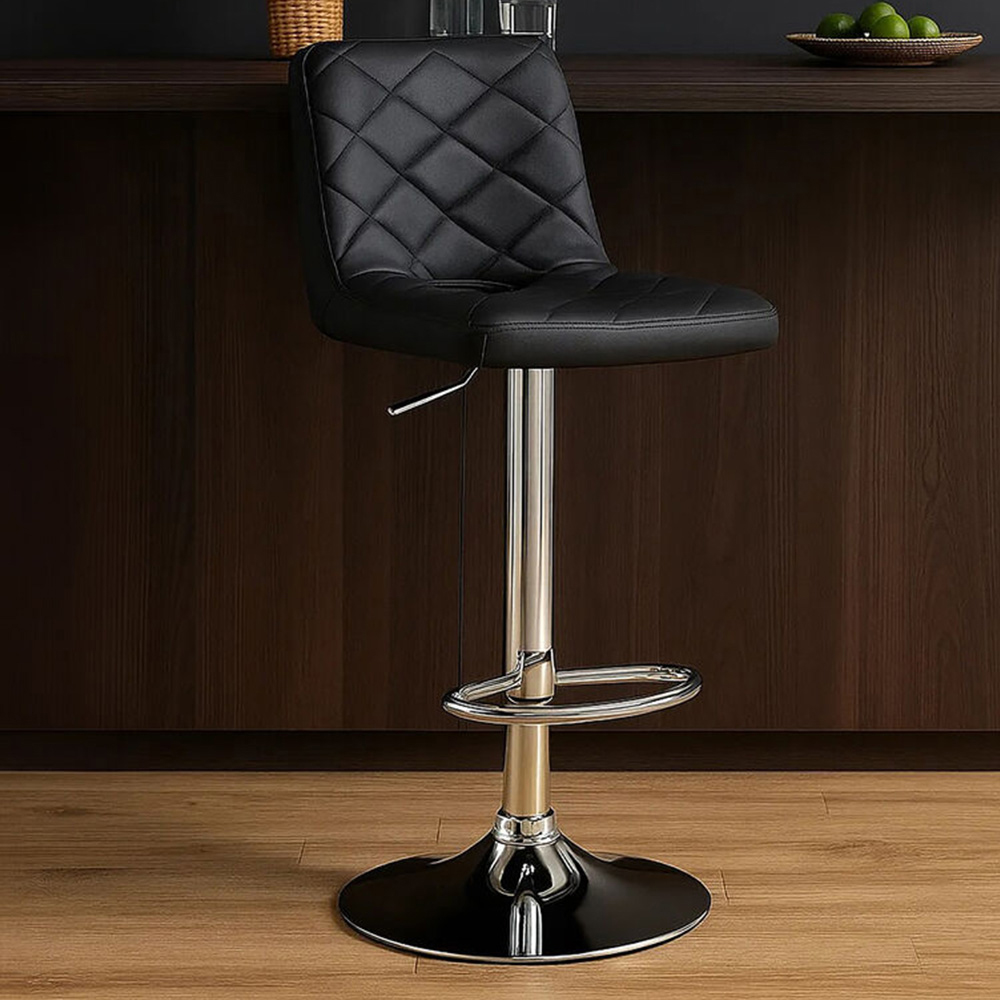 Premier Housewares Tara Grey Faux Leather Bar Chair Image 1