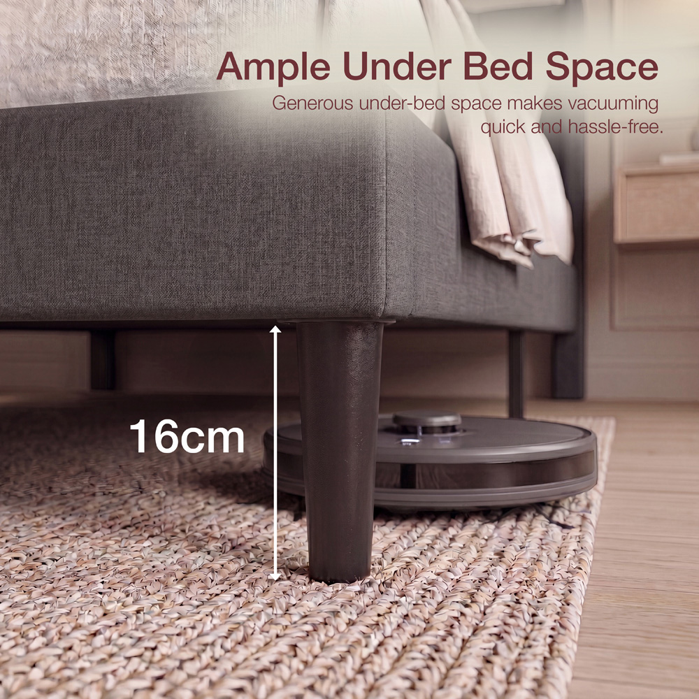 VIDA DESIGNS Vianna Single Dark Grey Linen Fabric Bed Image 6