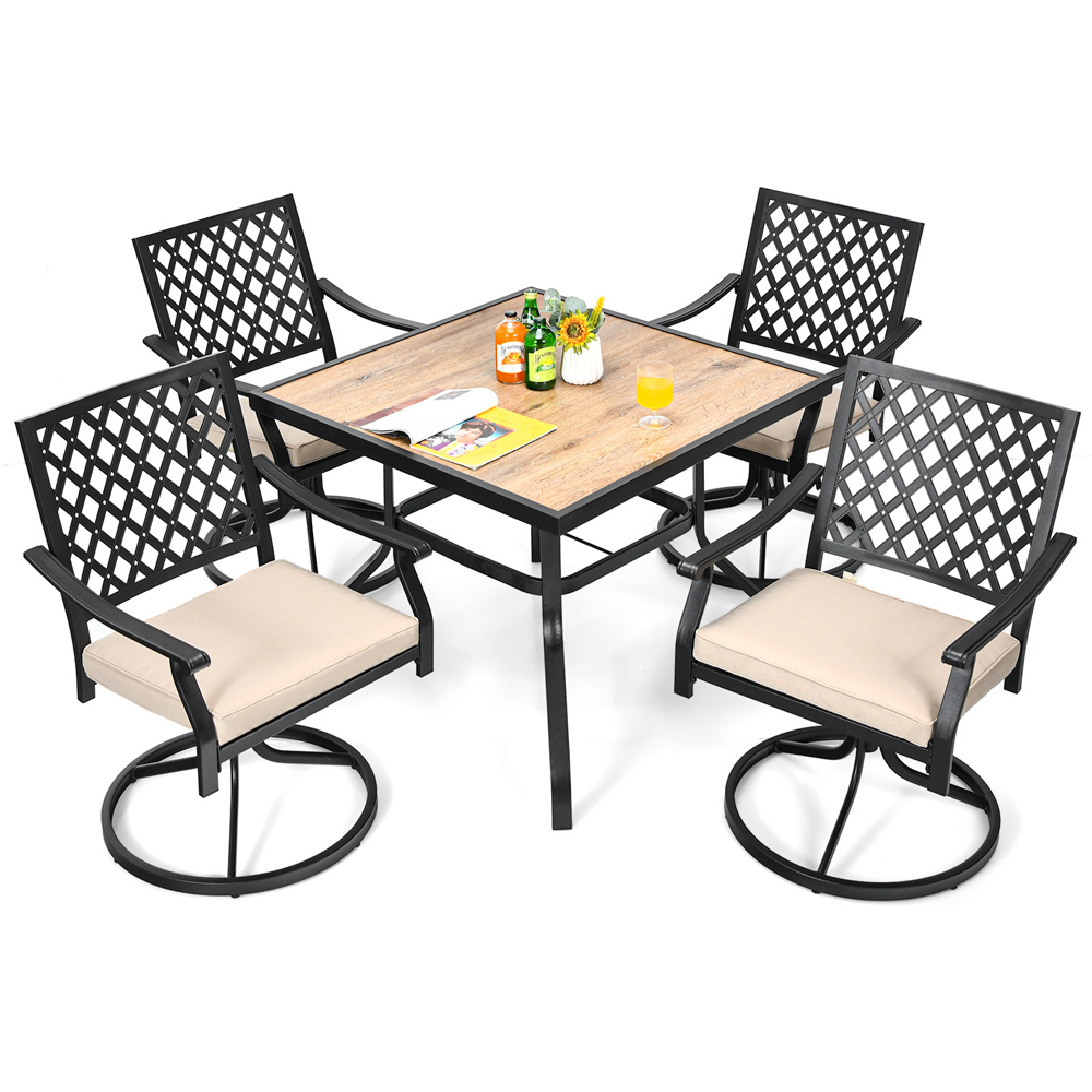 Costway 4 Seater Outdoor Square Dining Table Image 3