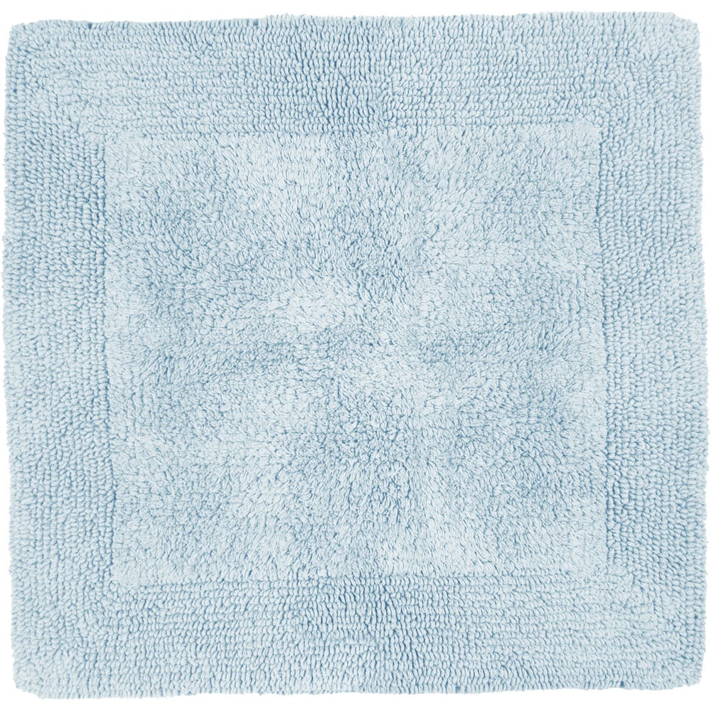 Allure Bath Fashions Elegance Baby Blue Reversible Square Bath Mat 55 x 55cm Image 1