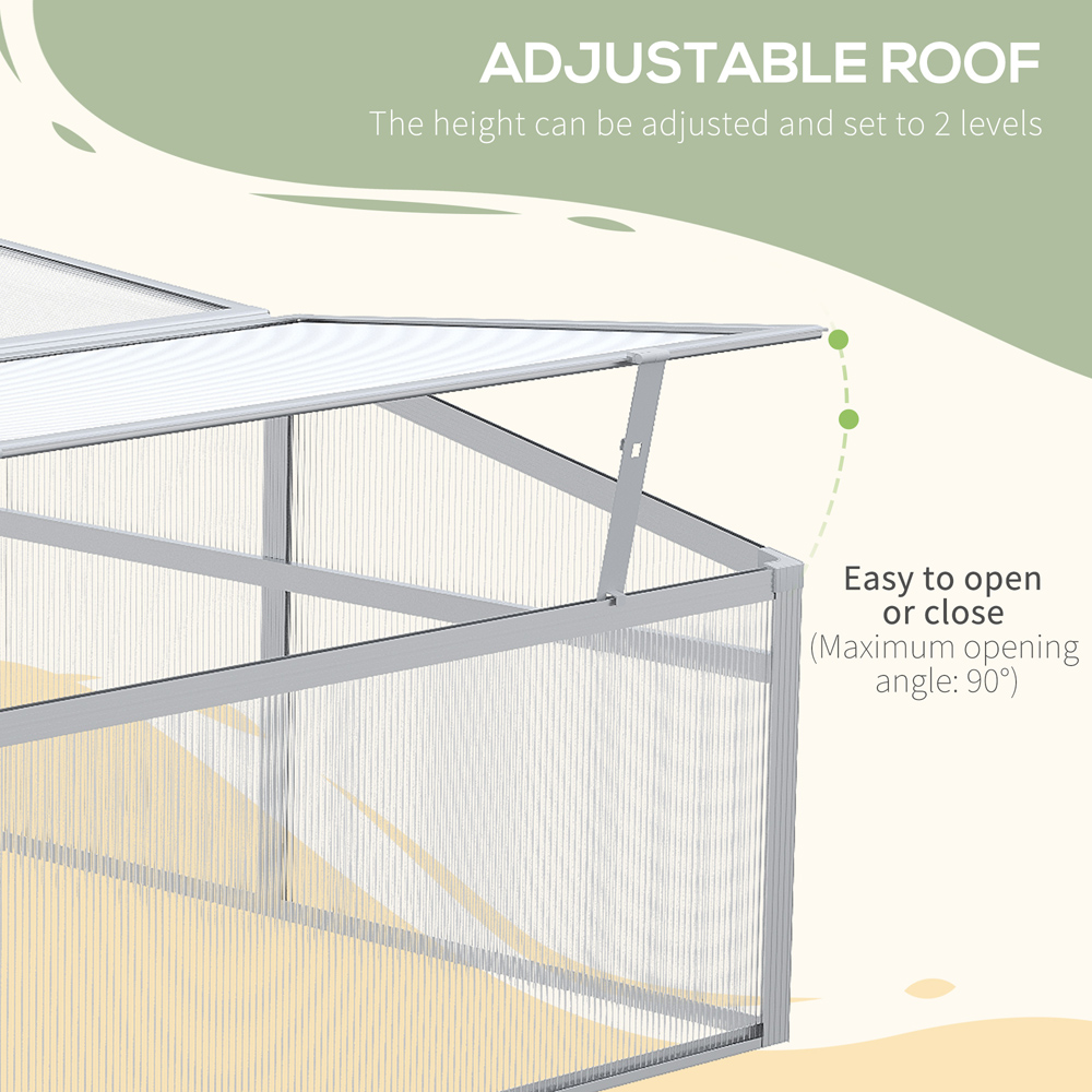 Outsunny 2 Level Adjustable Roof Aluminium Cold Frame Image 4