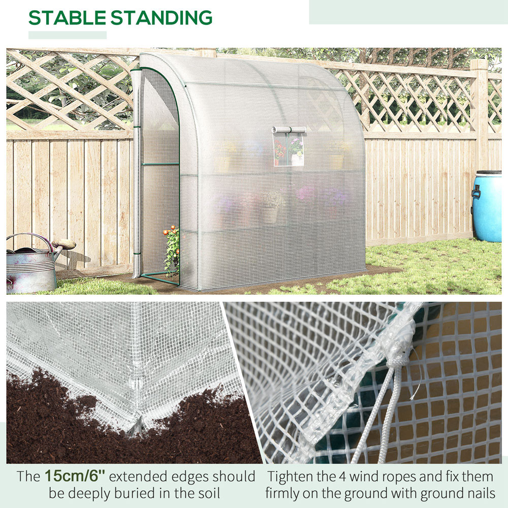 Outsunny White 3.2 x 6.5ft 3-Tier Walk In Greenhouse Image 7