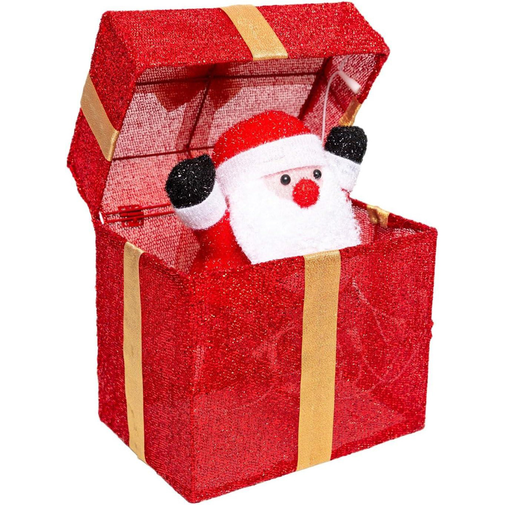 Shatchi LED Santa Pop Up Gift Box Christmas Decoration 30cm Image 2