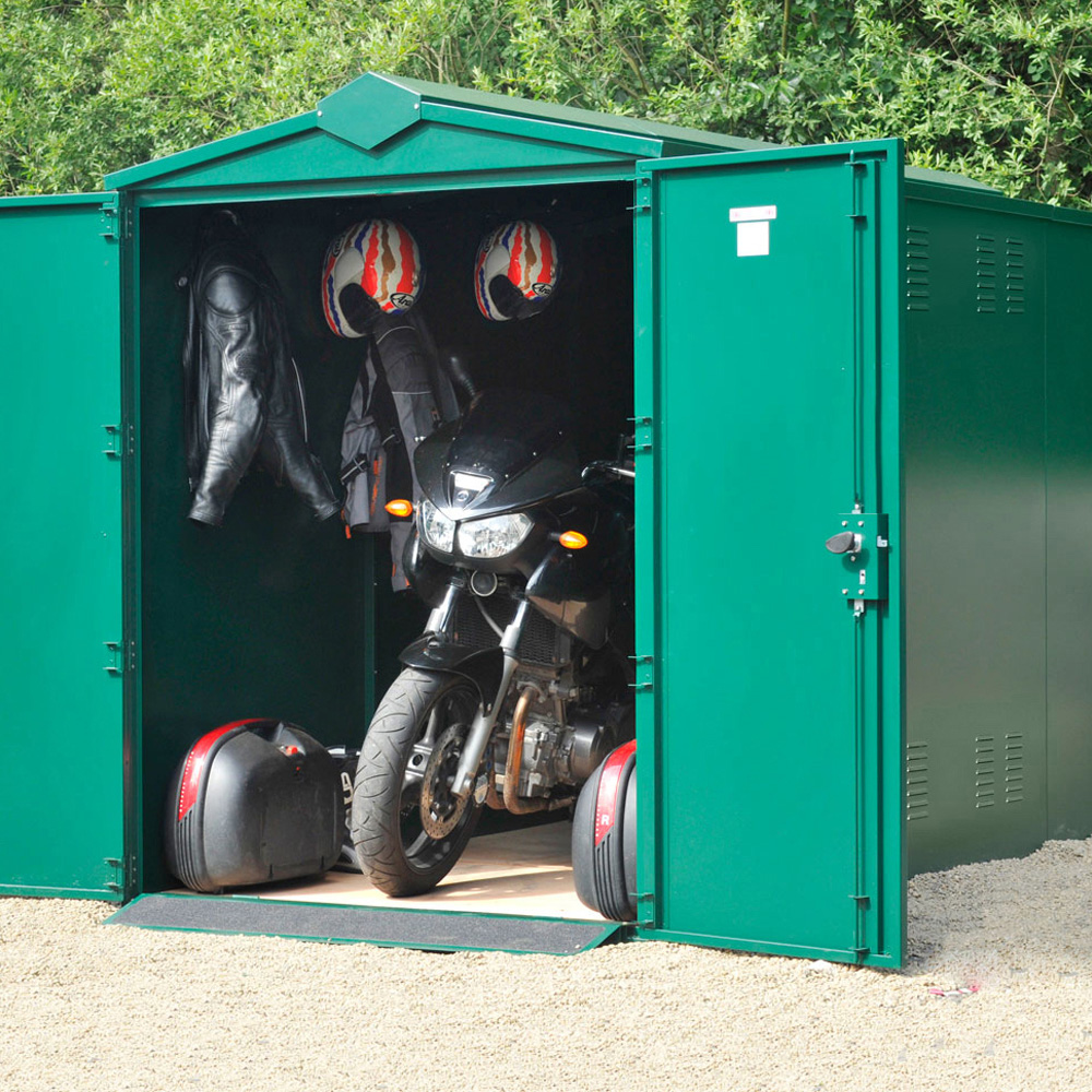 Asgard Centurion 5x 11ft Double Door Grey High Security Apex Motorcycle Garage Image 9