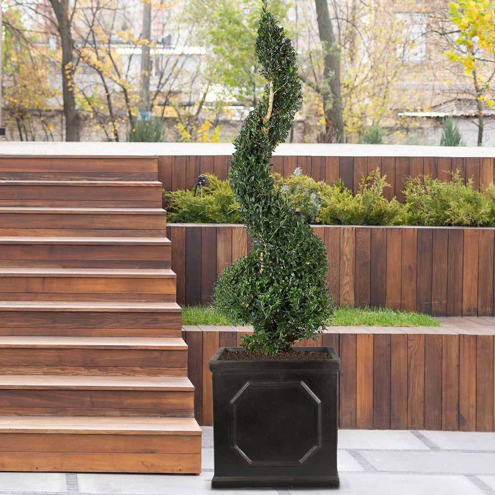 wilko Chelsea Dark Grey Light Stone Outdoor Planter 38cm Image 8