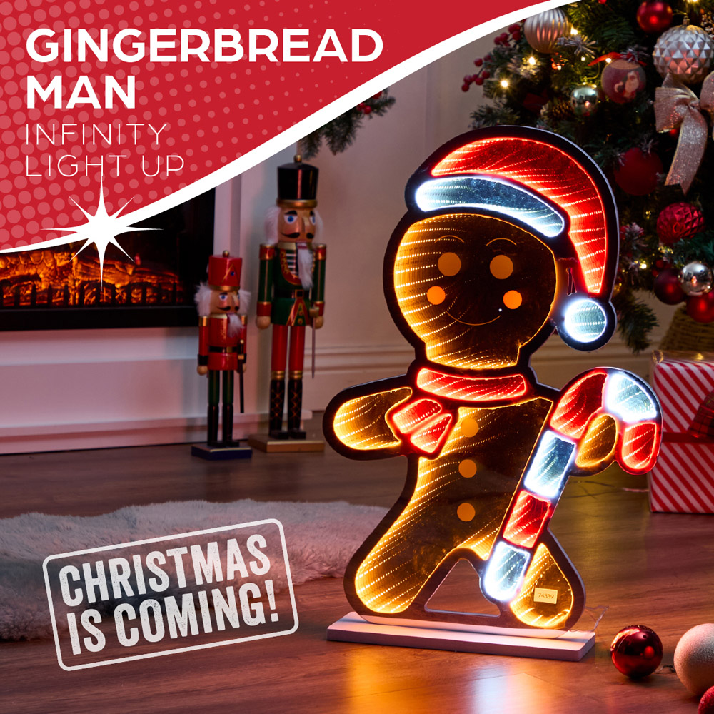 The Christmas Workshop LED Gingerbread Man Infinity Light Xmas Decoration 60cm Image 6