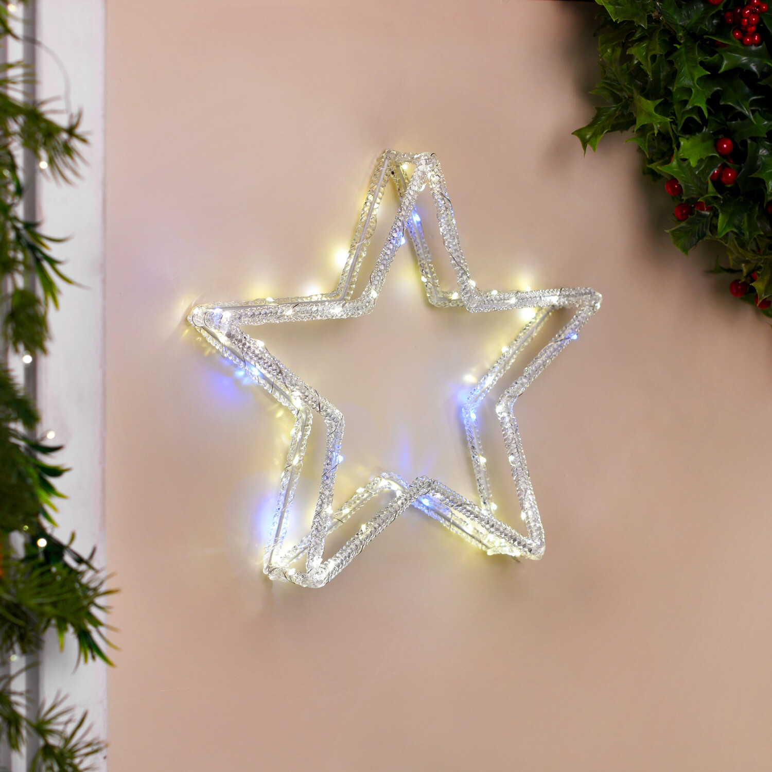 80 LED Hanging StarWhite Image 1