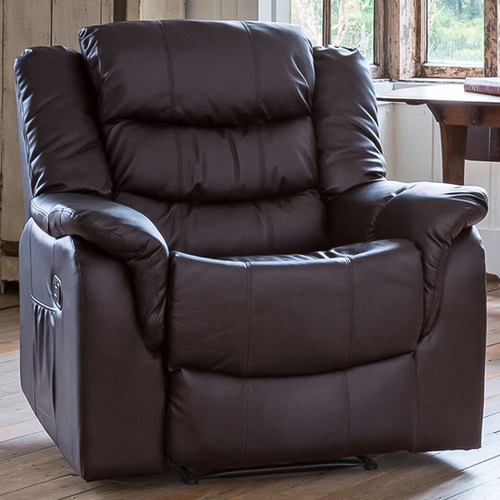 Almeira Brown Recliner Armchair Image 1