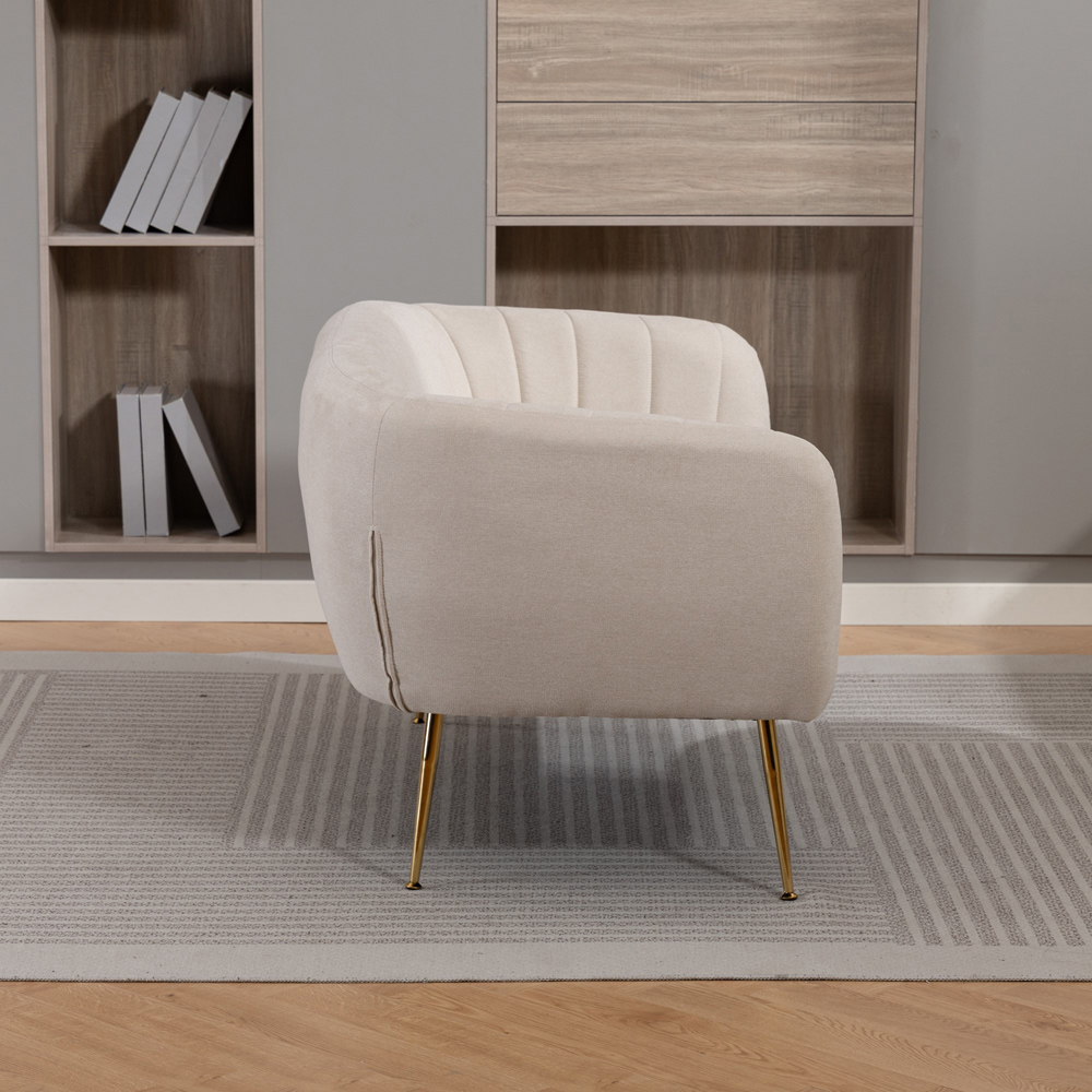 Artemis Home Stanton 2 Seater Beige Fabric Shell Accent Sofa Image 5