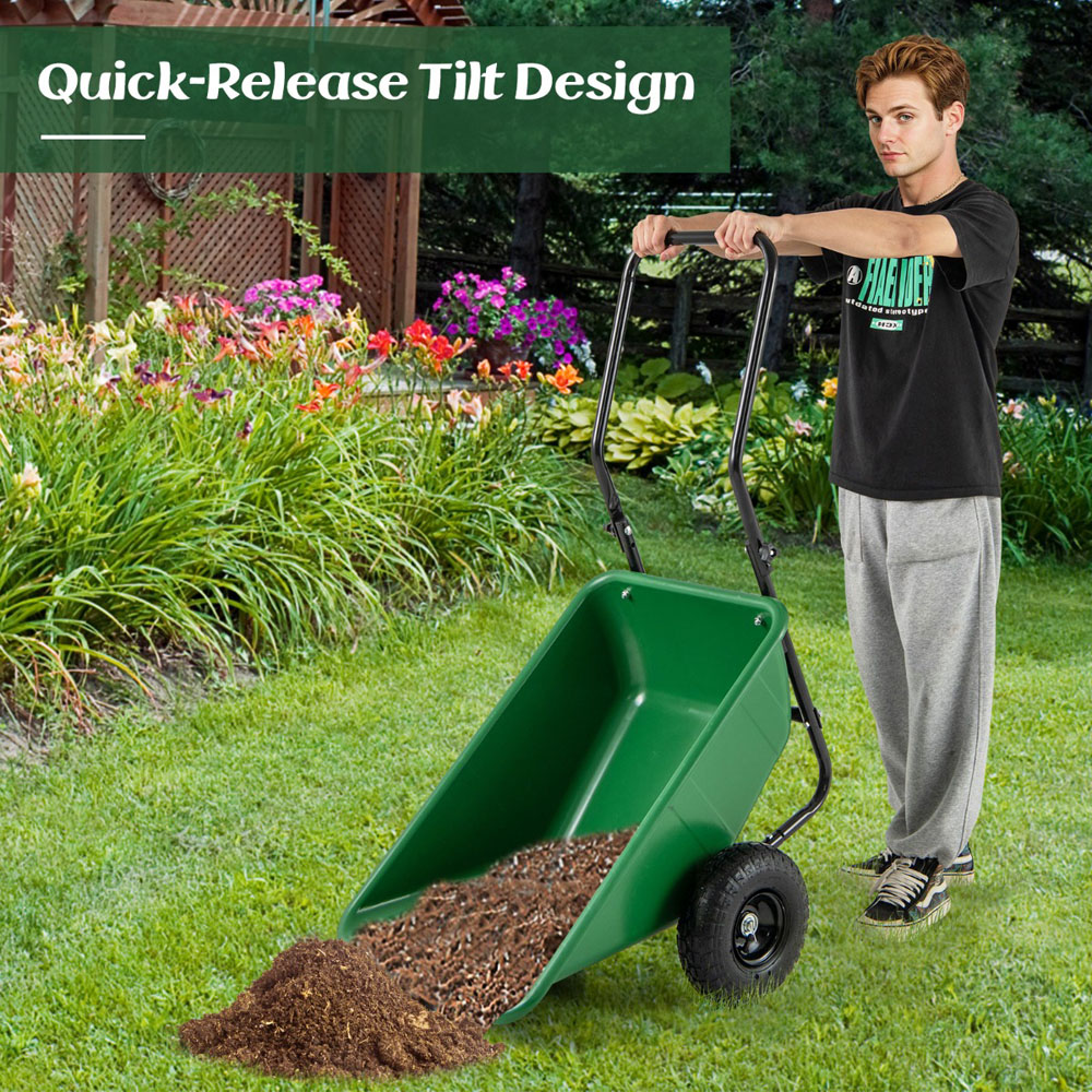 Costway Green Garden Utility Cart Image 3