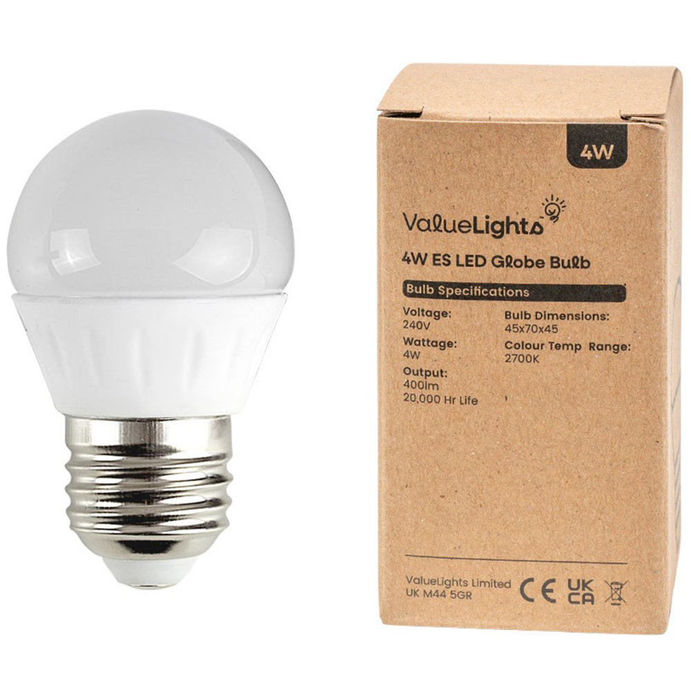 ValueLights 20 Pack E27 LED 4W 2700K Warm White Light Bulbs Image 2