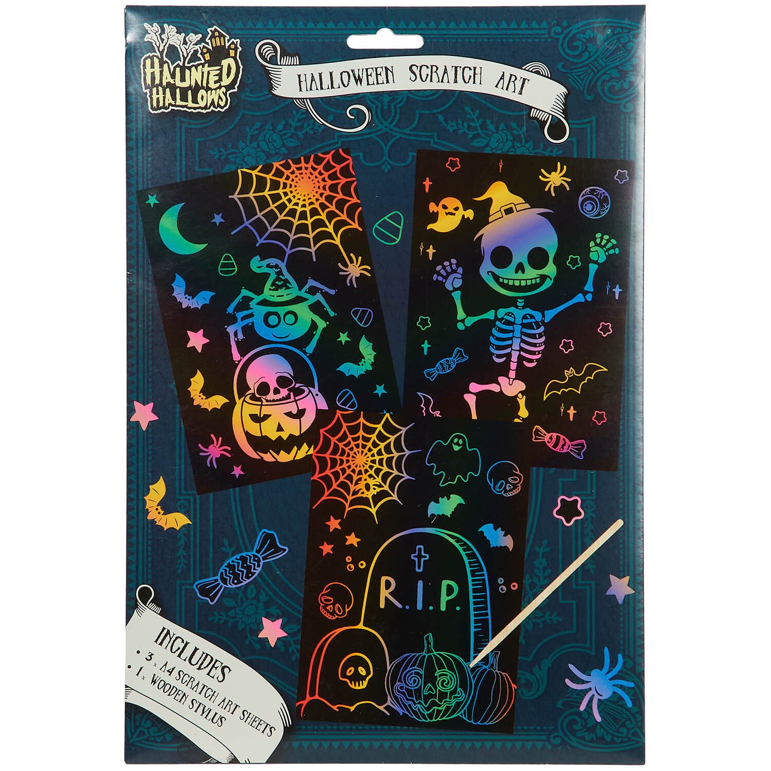 Halloween Scratch Art Kit - Multicolour Image 1