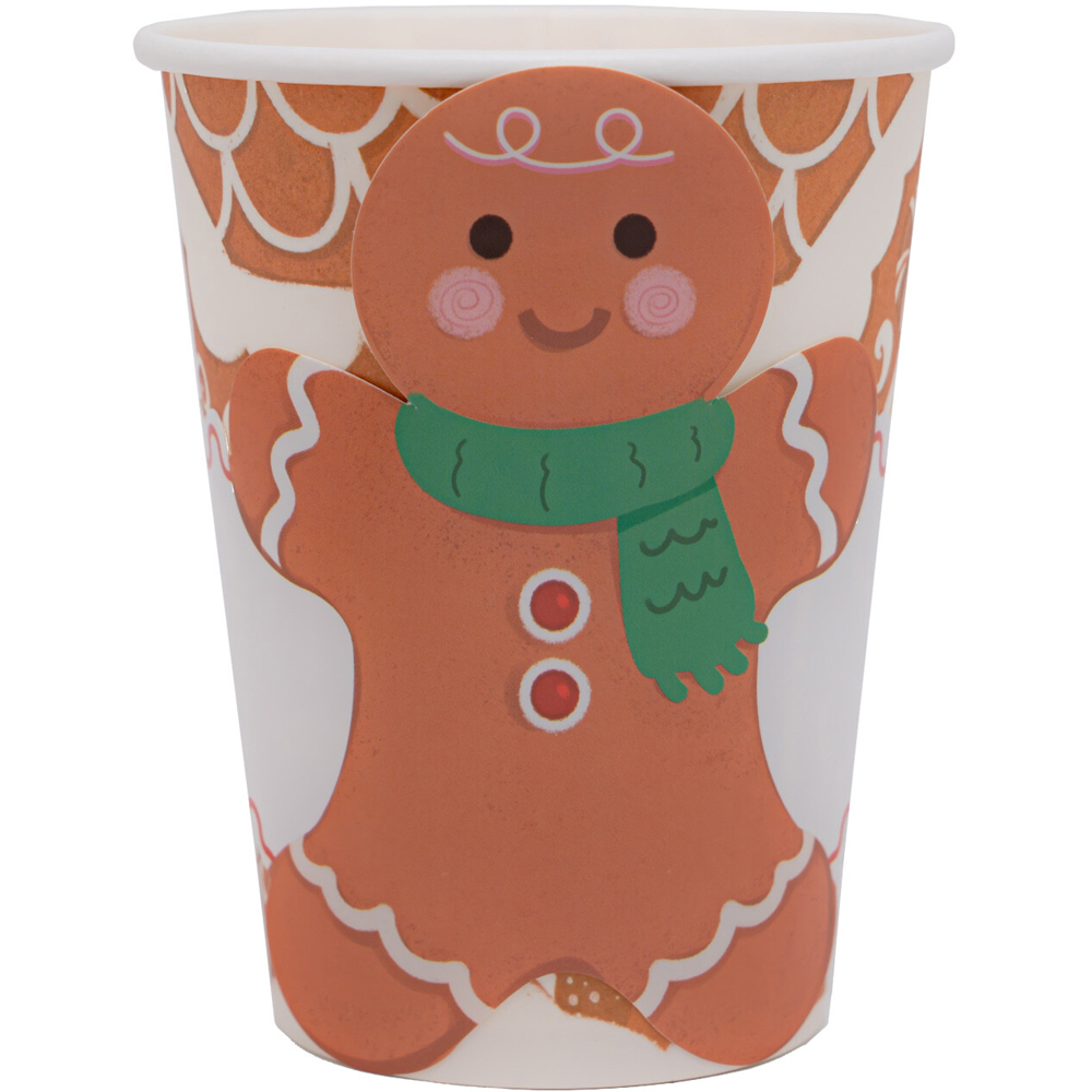Pack of 8 Gingerbread Paper Cups - Brown Image 2