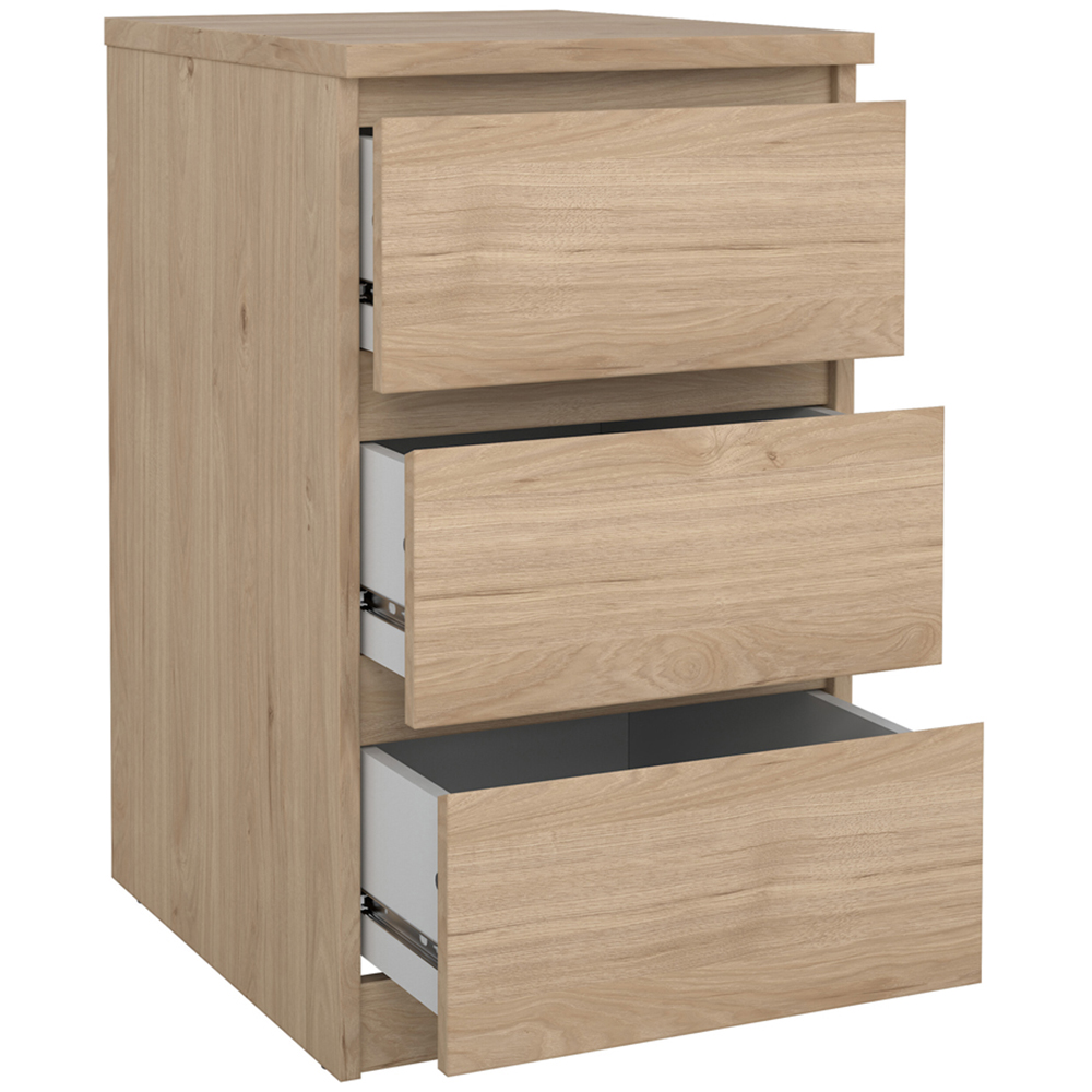 Florence 3 Drawer Jackson Hickory Oak Bedside Table Image 4