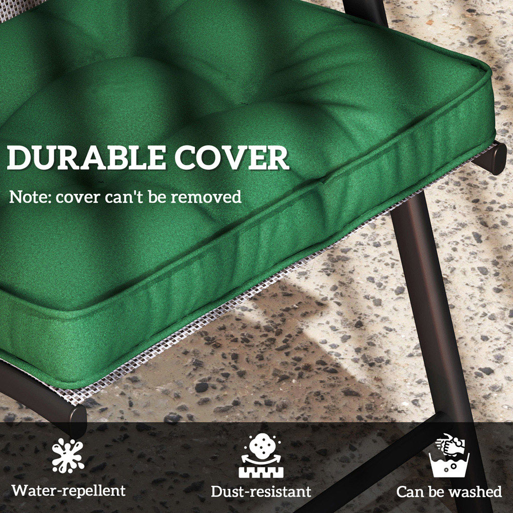 Outsunny Green Garden Seat Replacement Cushion Pad 42 x 42cm 4 Pack Image 5