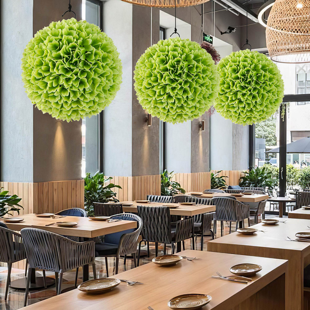 Costway 2 Piece Green Topiary Ball Artificial Plant 28cm Image 5