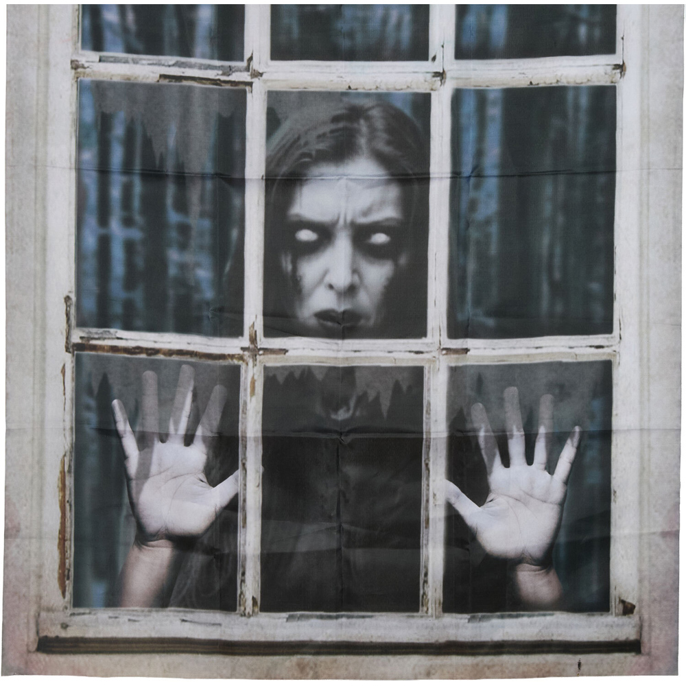 Creepy Girl Window Curtain Image 7