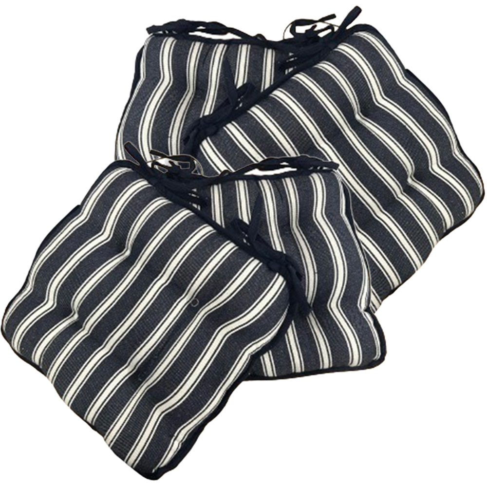 Bellissimo Navy Stripe Seat Pad 4 Pack Image 1