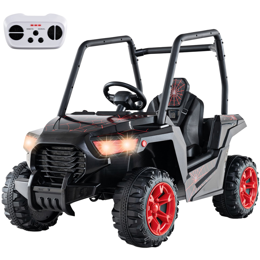 Costway Kids Black Ride On UTV Car with 3 Adjustable Speeds 24V Image 1